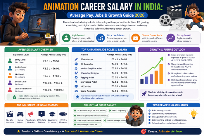 Animation Career Salary in India: Average Pay, Jobs & Growth Guide 2026